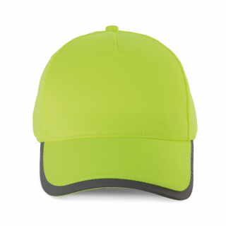 Casquette 5 panneaux en polyester KP215 - Fluorescent Yellow personnalisable - Vue de face