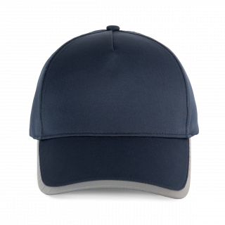 Casquette 5 panneaux en polyester KP215 - Navy personnalisable - Vue de face