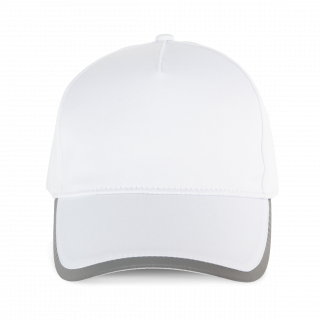 Casquette 5 panneaux en polyester KP215 - White personnalisable - Vue de face