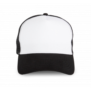 Casquette trucker - 5 panneaux KP225 - Black / White personnalisable - Vue de face