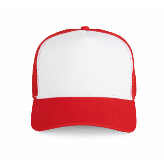 Casquette trucker - 5 panneaux KP225 - Red / White personnalisable - Vue de face