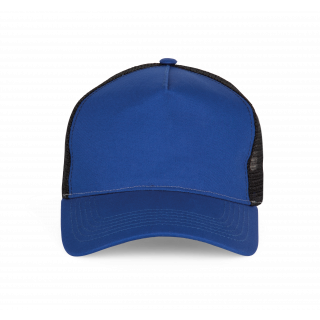 Casquette trucker - 5 panneaux KP225 - Royal Blue / Black personnalisable - Vue de face