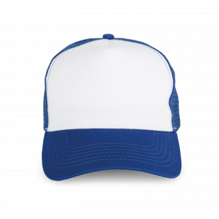 Casquette trucker - 5 panneaux KP225 - Royal Blue / White personnalisable - Vue de face