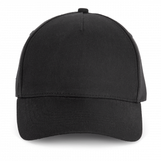 Casquette en coton et polyester recyclés K-loop tracking - 5 panneaux KP229 - Black personnalisable - Vue de face