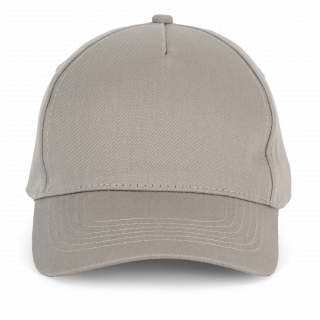Casquette en coton et polyester recyclés K-loop tracking - 5 panneaux KP229 - Light Grey personnalisable - Vue de face