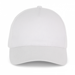 Casquette en coton et polyester recyclés K-loop tracking - 5 panneaux KP229 - White personnalisable - Vue de face