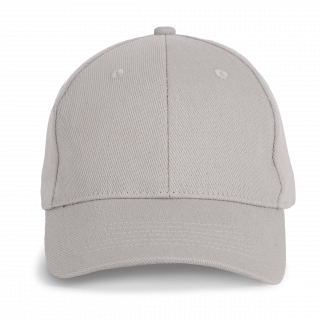 Casquette en coton et polyester recyclés K-loop tracking- 6 panneaux KP230 - Light Grey personnalisable - Vue de face