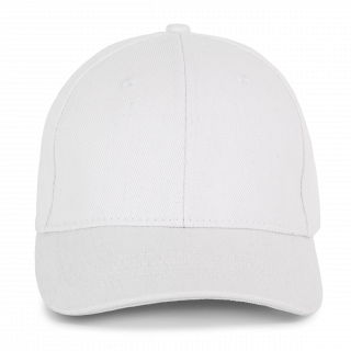 Casquette en coton et polyester recyclés K-loop tracking- 6 panneaux KP230 - White personnalisable - Vue de face