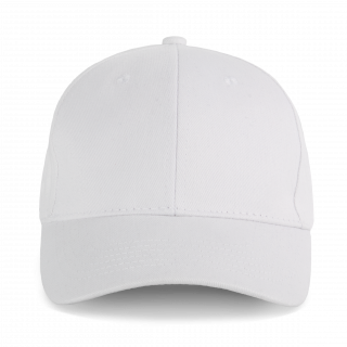 Casquette en coton bio - 6 panneaux KP233 - White personnalisable - Vue de face