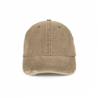 Casquette vintage effet déchiré - 6 panneaux KP235 - Washed Swamp Green personnalisable - Vue de face