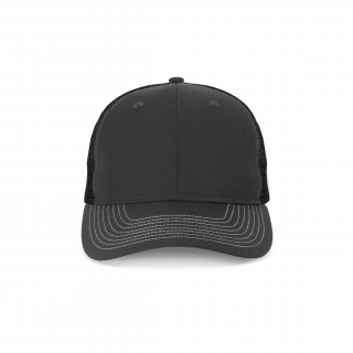 Casquette trucker - 6 panneaux KP238 - Dark Grey / Black personnalisable - Vue de face