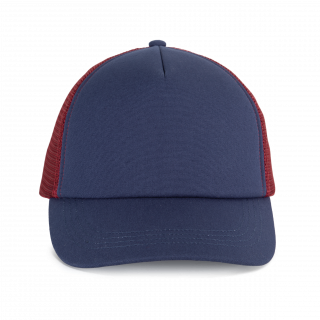 Casquette trucker 5 panneaux en coton canvas - K-up Gold Label KP240 - Mood Indigo / Cabernet Wine personnalisable - Vue