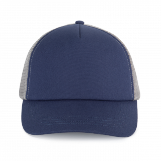 Casquette trucker 5 panneaux en coton canvas - K-up Gold Label KP240 - Mood Indigo / Frost Grey personnalisable - Vue de