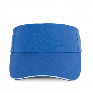 Visière sport en coton KP254 - Nebulas Blue / White personnalisable - Vue de face