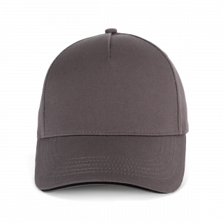 Casquette 5 panneaux avec sandwich - K-up Gold Label KP353 - Magnet Grey / Black personnalisable - Vue de face