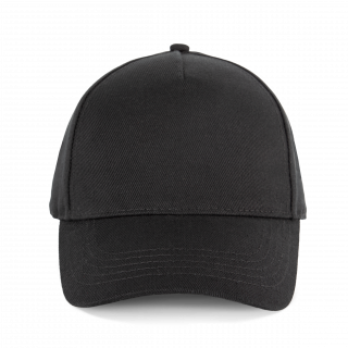 Casquette en coton bio 5 panneaux - K-up Gold Label KP355 - Black personnalisable - Vue de face