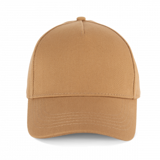 Casquette en coton bio 5 panneaux - K-up Gold Label KP355 - Honey Brown personnalisable - Vue de face