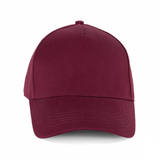Casquette en coton bio 5 panneaux - K-up Gold Label KP355 - Wine personnalisable - Vue de face