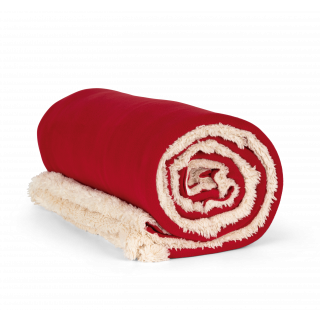 Plaid sherpa KP431 - Cherry Red personnalisable - Vue de face