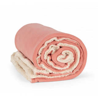 Plaid sherpa KP431 - Praline Rose personnalisable - Vue de face