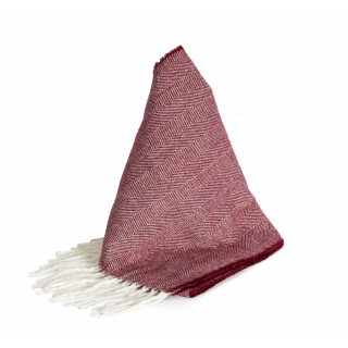 Écharpe à franges KP434 - Wine / Natural personnalisable - Vue de face