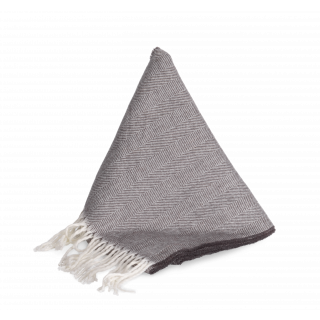 Écharpe à franges KP434 - Dark Grey / Natural personnalisable - Vue de face