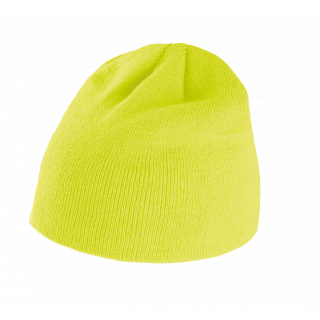 Bonnet tricoté KP513 - Fluorescent Yellow personnalisable - Vue de face