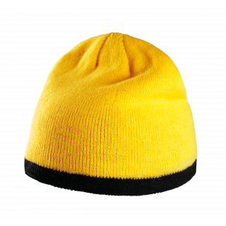 Bonnet bande bicolore contrastée KP515 - Yellow / Black personnalisable - Vue de face