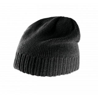 Bonnet bordure côtelée KP516 - Black personnalisable - Vue de face