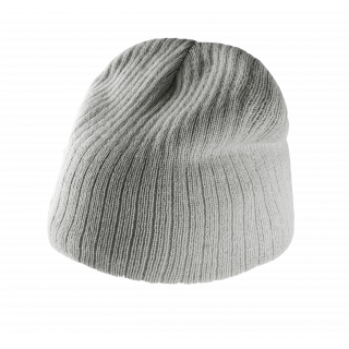 Bonnet tricot côtelé KP517 - Light Grey personnalisable - Vue de face