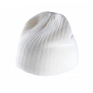 Bonnet tricot côtelé KP517 - White personnalisable - Vue de face