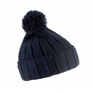 Bonnet à pompon avec revers KP519 - Navy personnalisable - Vue de face