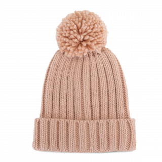 Bonnet à pompon KP563 - Old Rose personnalisable - Vue de face