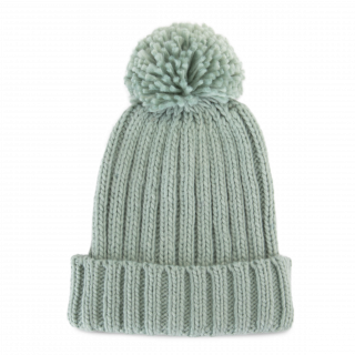Bonnet à pompon KP563 - Water Green personnalisable - Vue de face