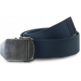 Ceinture à boucle en métal KP813 - Navy / Old Silver personnalisable - Vue de face