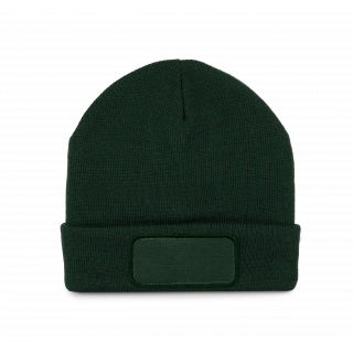 Bonnet recyclé avec patch et doublure Thinsulate™ KP891 - Forest Green personnalisable - Vue de face