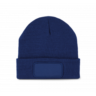 Bonnet recyclé avec patch et doublure Thinsulate™ KP891 - Royal Blue personnalisable - Vue de face