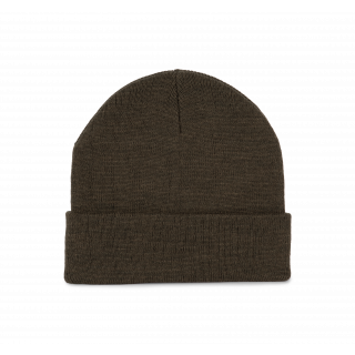 Bonnet recyclé avec revers tricoté KP892 - Dark Khaki personnalisable - Vue de face