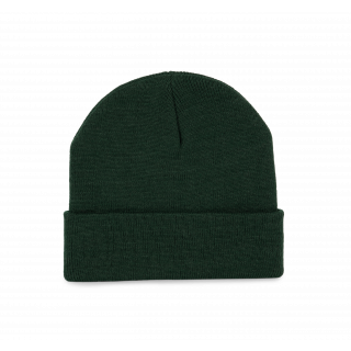 Bonnet recyclé avec revers tricoté KP892 - Forest Green personnalisable - Vue de face