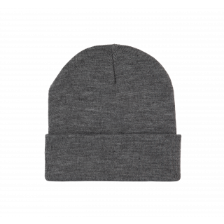 Bonnet recyclé avec revers tricoté KP892 - Grey Heather personnalisable - Vue de face
