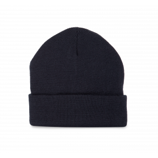 Bonnet recyclé avec revers tricoté KP892 - Navy personnalisable - Vue de face