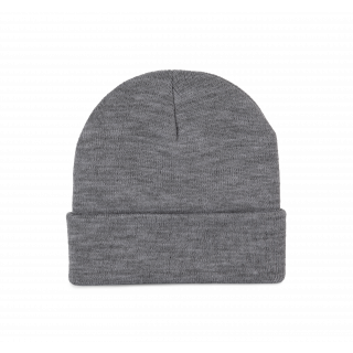 Bonnet recyclé avec revers tricoté KP892 - Oxford grey personnalisable - Vue de face