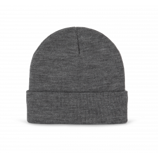 Bonnet recyclé avec doublure Thinsulate™ KP893 - Grey Heather personnalisable - Vue de face