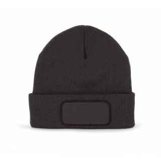 Bonnet avec patch et doublure Thinsulate™ KP894 - Dark Grey personnalisable - Vue de face