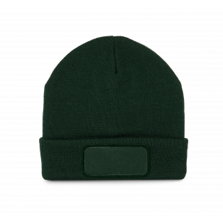 Bonnet avec patch et doublure Thinsulate™ KP894 - Forest Green personnalisable - Vue de face