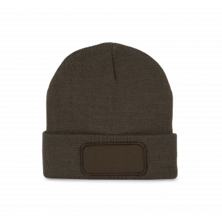 Bonnet avec patch KP895 - Dark Khaki personnalisable - Vue de face
