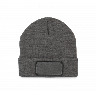 Bonnet avec patch KP895 - Grey Heather personnalisable - Vue de face