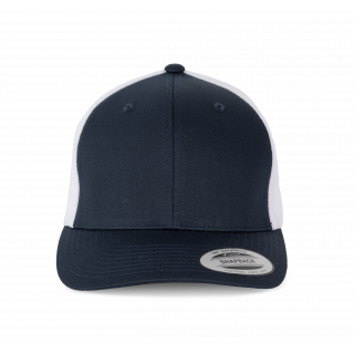 Casquette Trucker modèle rétro - 6 panneaux KP912 - Navy / White personnalisable - Vue de face