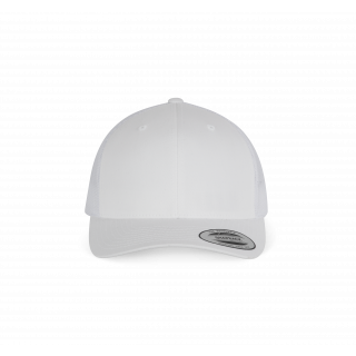 Casquette Trucker modèle rétro - 6 panneaux KP912 - White personnalisable - Vue de face