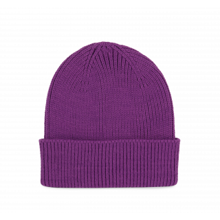 Bonnet côtelé avec revers KP950 - Mauve personnalisable - Vue de face